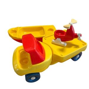 Little Tykes 1985 Chunky Toy Truck Boat and Helicopter Set